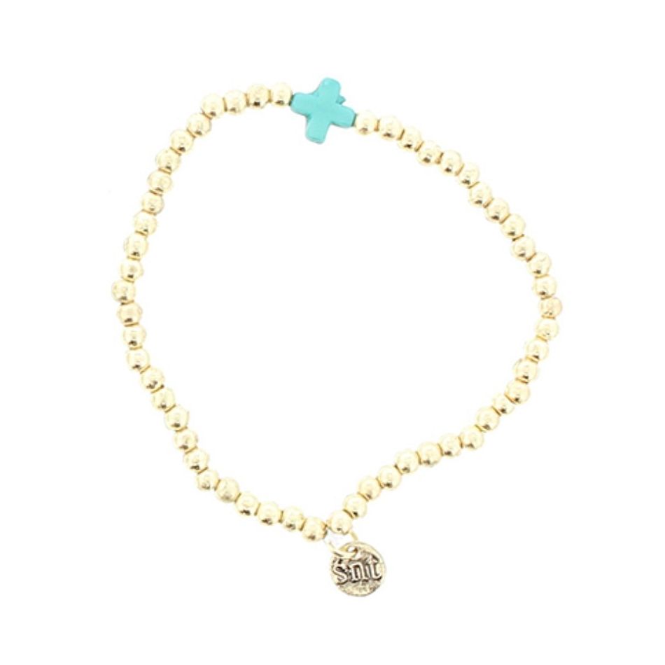 STONE METAL BEADS BRACELET