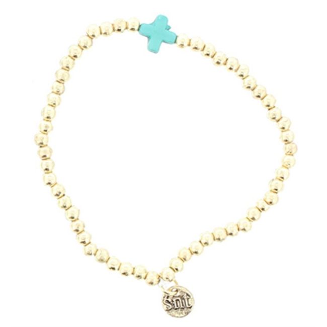 STONE METAL BEADS BRACELET