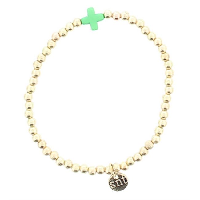 STONE METAL BEADS BRACELET