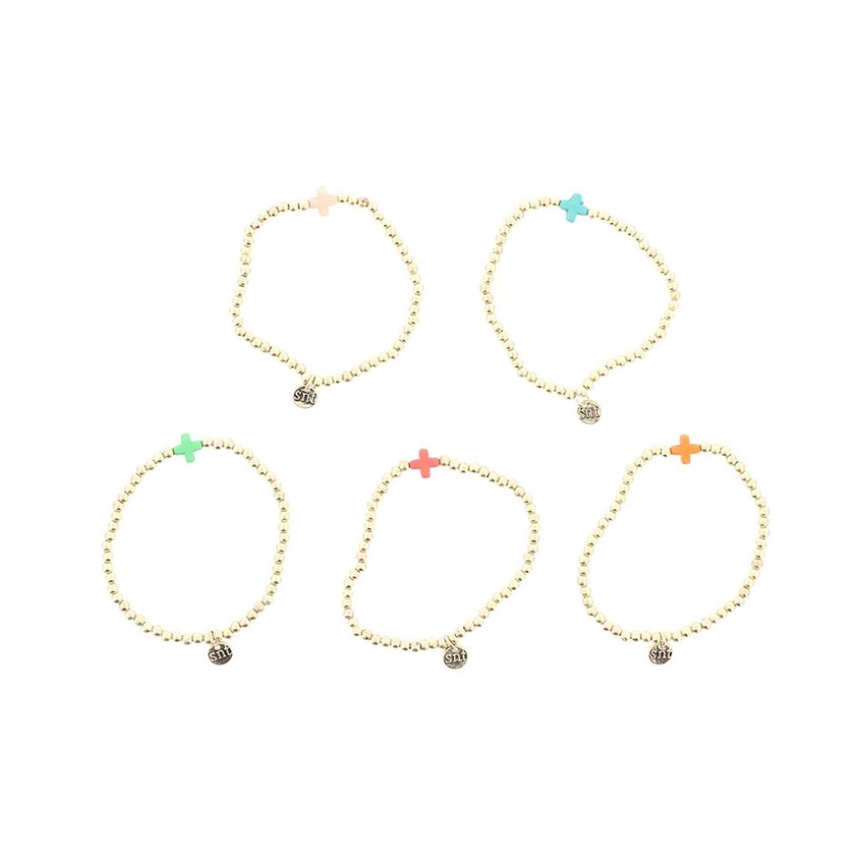 PULSERA CUENTAS METAL PIEDRA