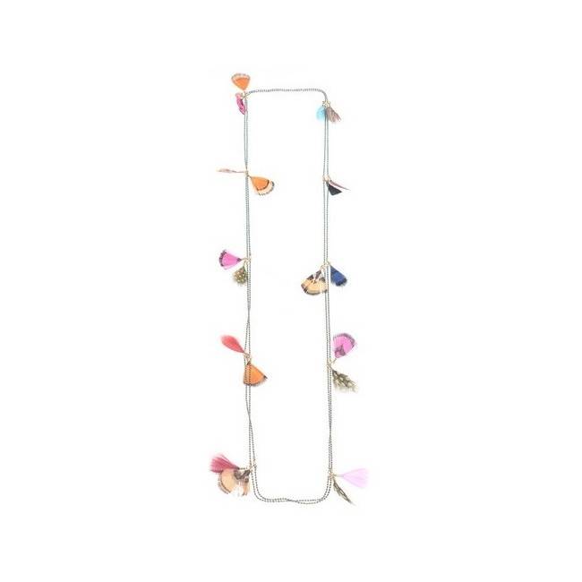 COLLAR LARGO CADENA PLUMAS