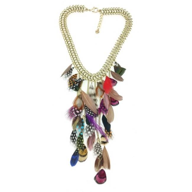 FEATHERS CHAIN SHORT NECKLACE