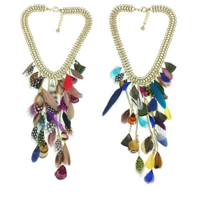 FEATHERS CHAIN SHORT NECKLACE