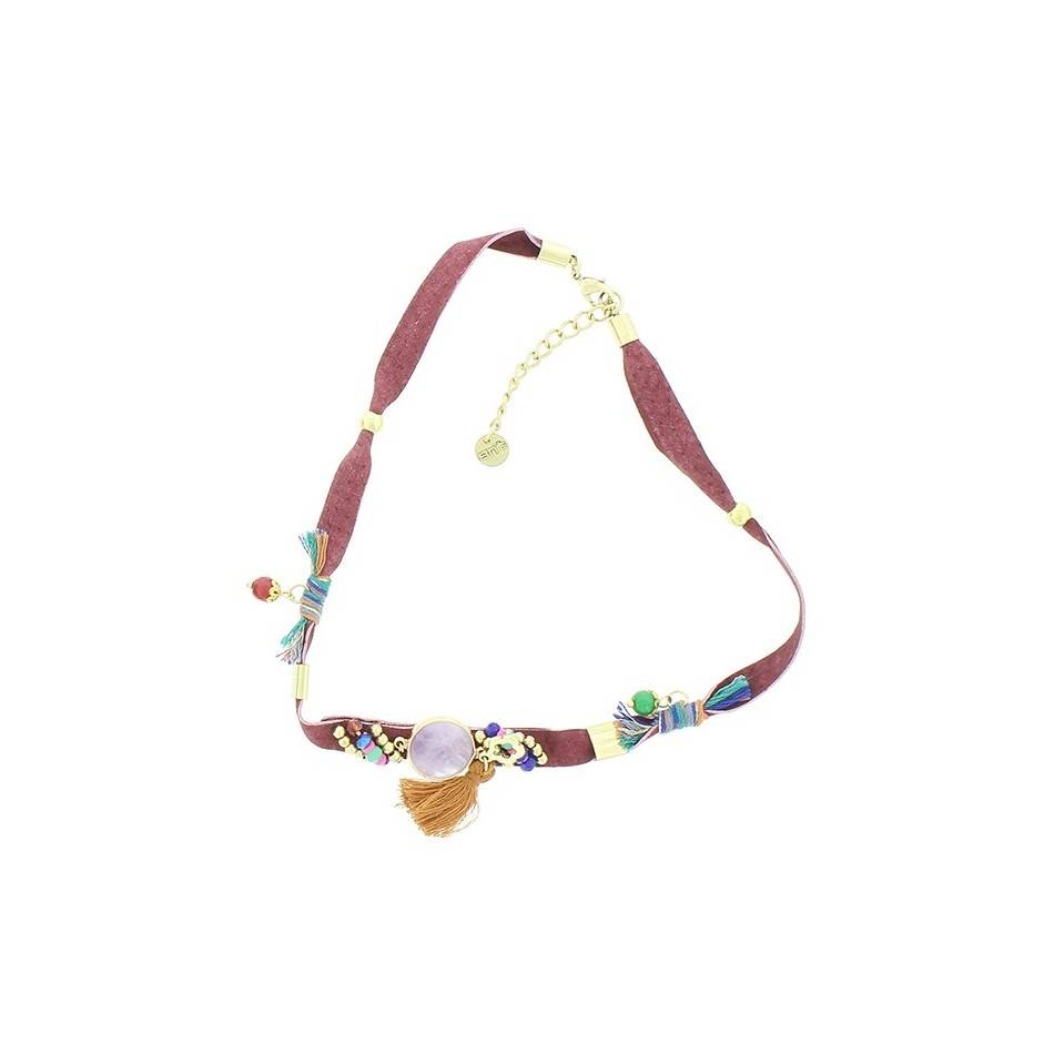 DELUXE ETHNIC LEATHER SHORT NECKLACE
