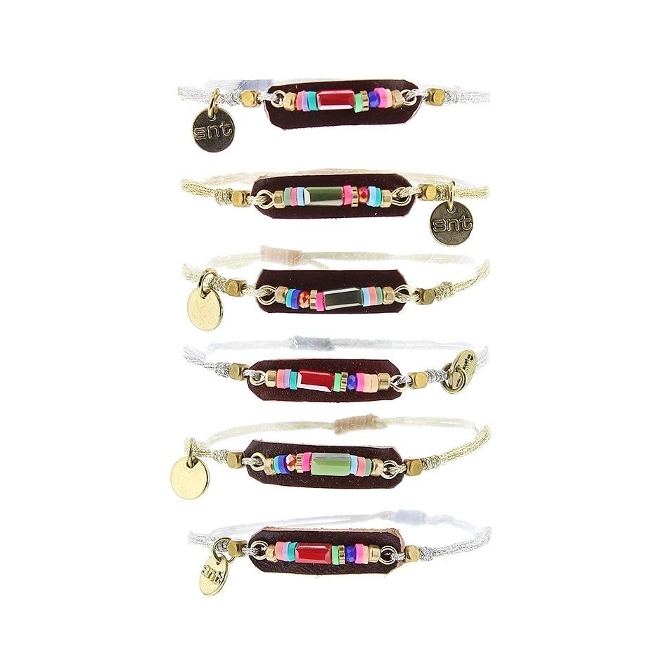 MACRAMÉ LEATHER BEADS BRACELET