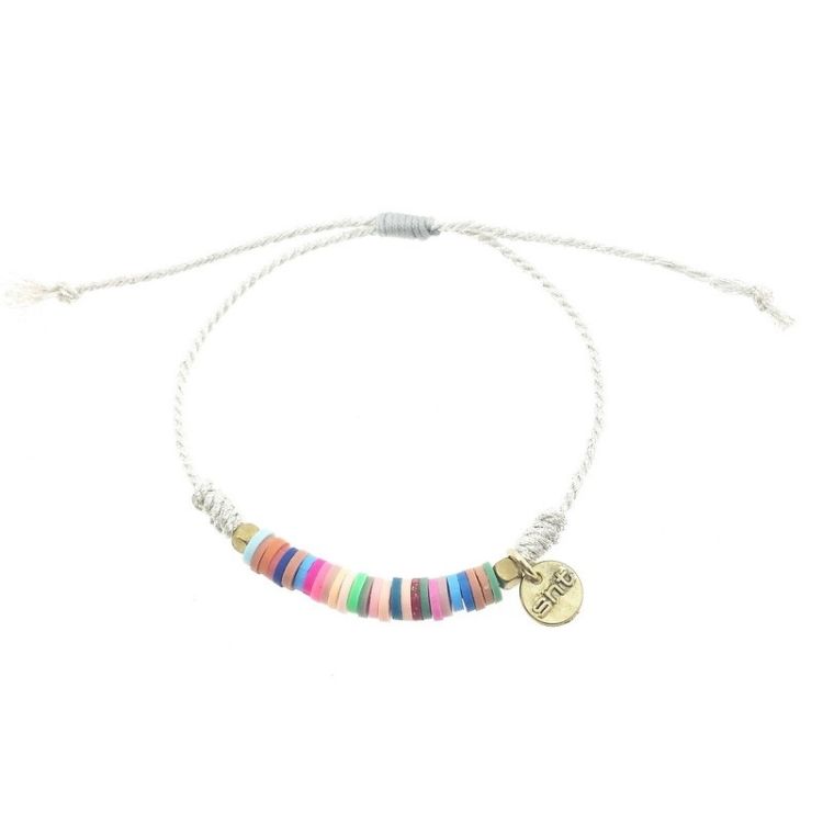 PULSERA  MACRAMÉ CUENTAS FIMO