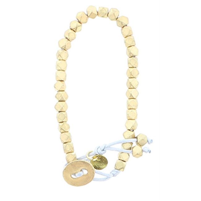 CORD BRACELET WITH METAL BEADS