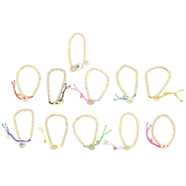 CORD BRACELET WITH METAL BEADS