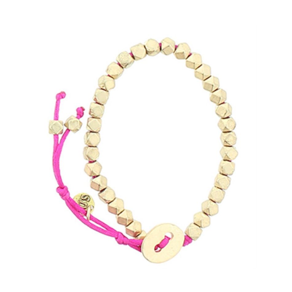 CORD BRACELET WITH METAL BEADS