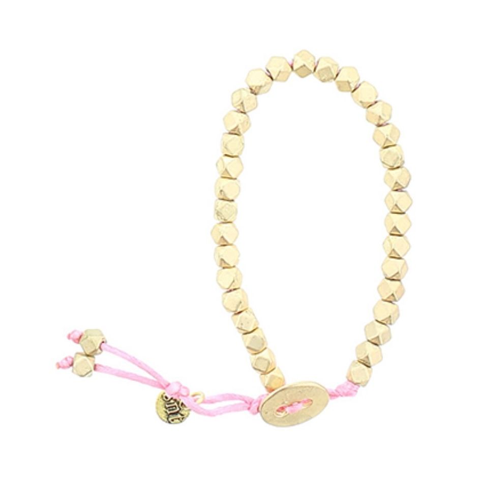 CORD BRACELET WITH METAL BEADS