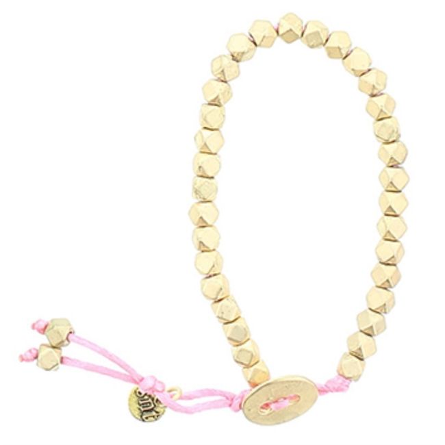CORD BRACELET WITH METAL BEADS