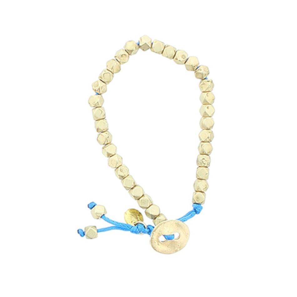 CORD BRACELET WITH METAL BEADS