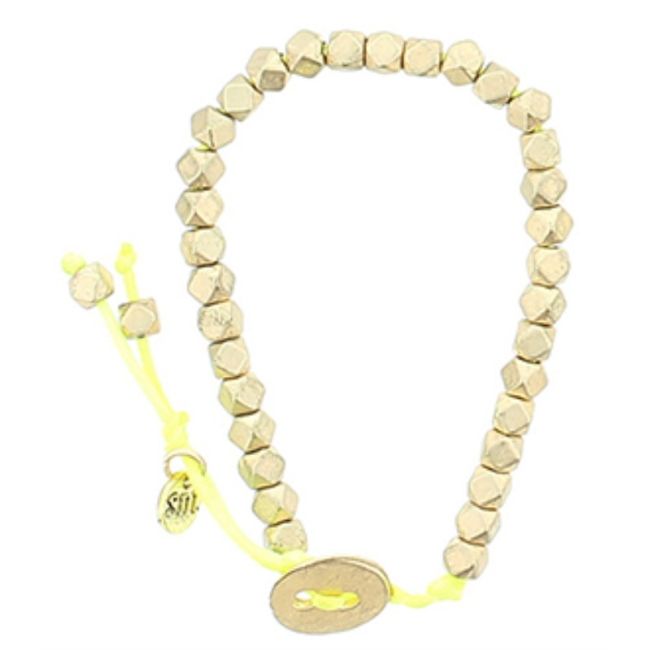 CORD BRACELET WITH METAL BEADS
