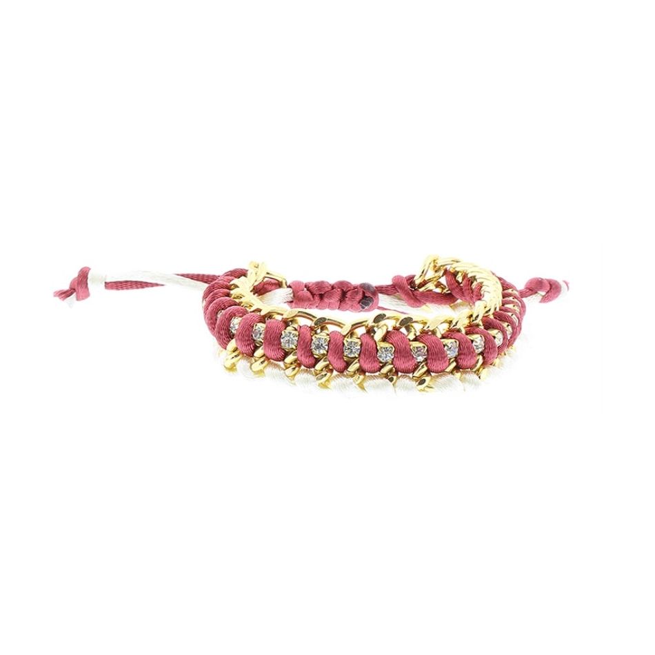 PULSERA TRENZADA CRISTALES MACRAMÉ