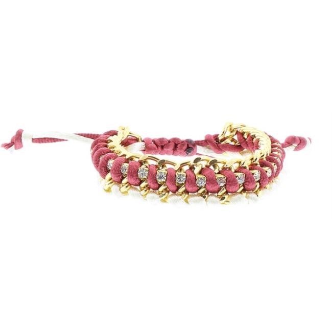 PULSERA TRENZADA CRISTALES MACRAMÉ