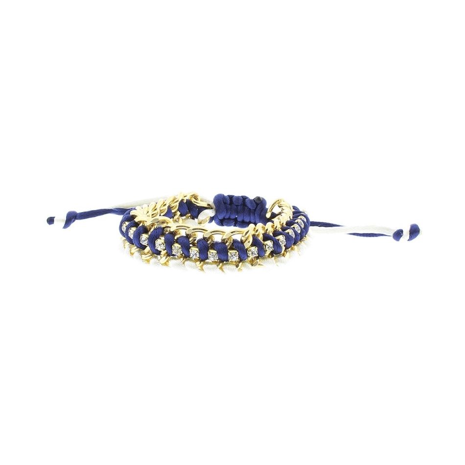 PULSERA TRENZADA CRISTALES MACRAMÉ
