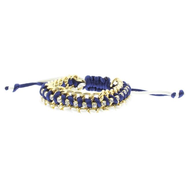 PULSERA TRENZADA CRISTALES MACRAMÉ