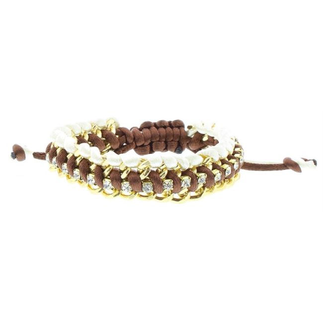 PULSERA TRENZADA CRISTALES MACRAMÉ