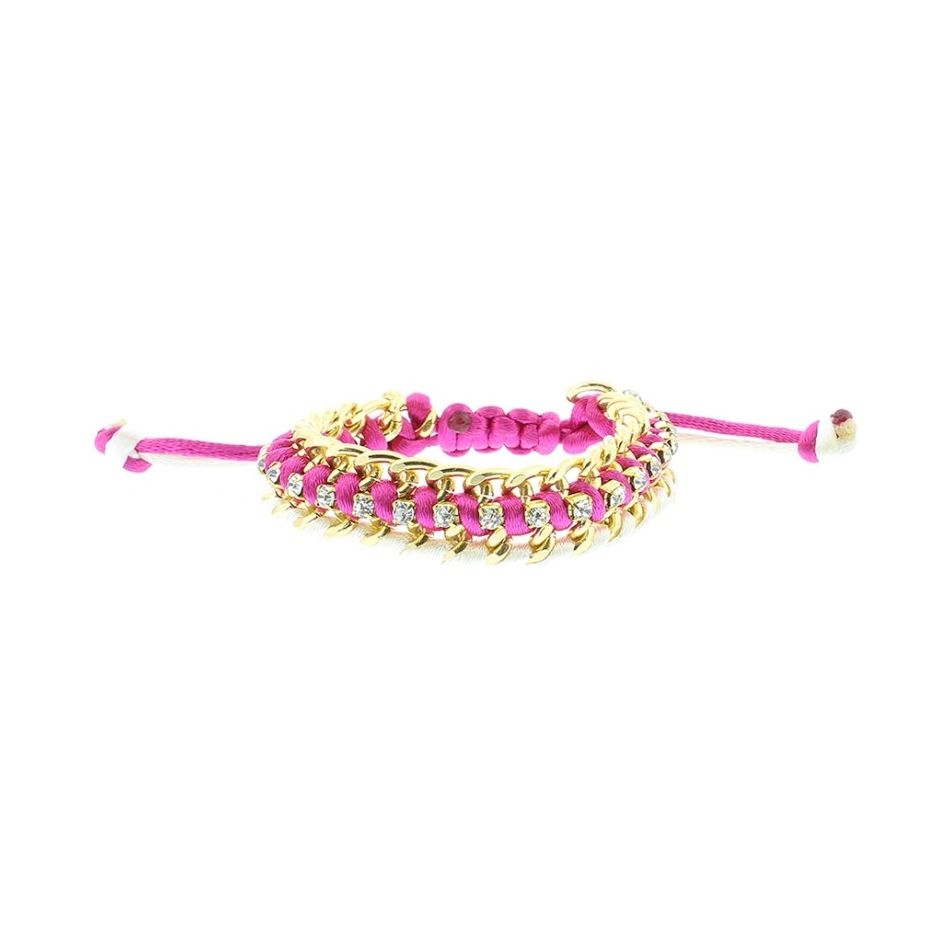 PULSERA TRENZADA CRISTALES MACRAMÉ