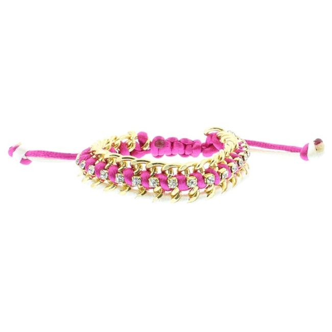 PULSERA TRENZADA CRISTALES MACRAMÉ