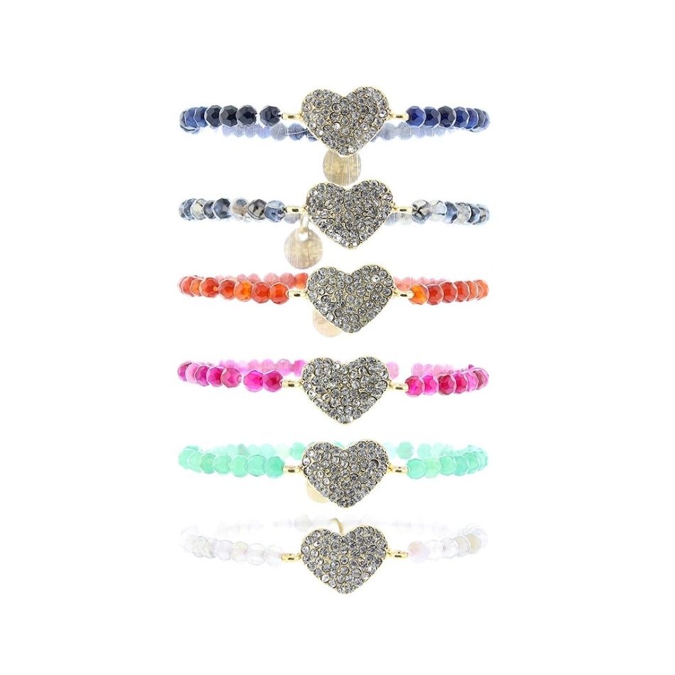 PULSERA PIEDRAS CUENTA METAL CRISTALES
