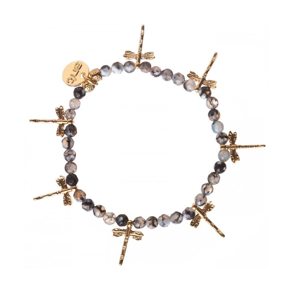 PULSERA PIEDRAS CUENTAS METAL