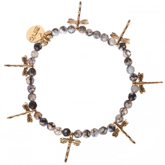 PULSERA PIEDRAS CUENTAS METAL