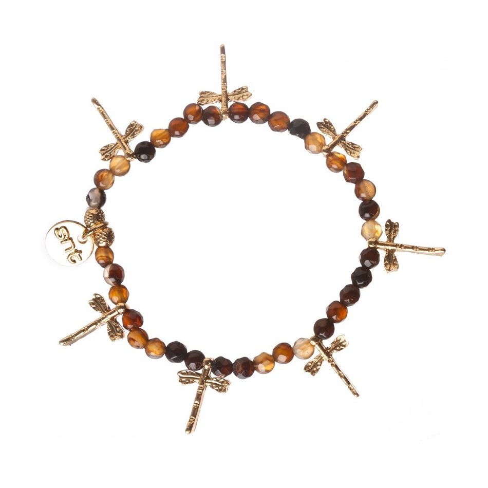 PULSERA PIEDRAS CUENTAS METAL