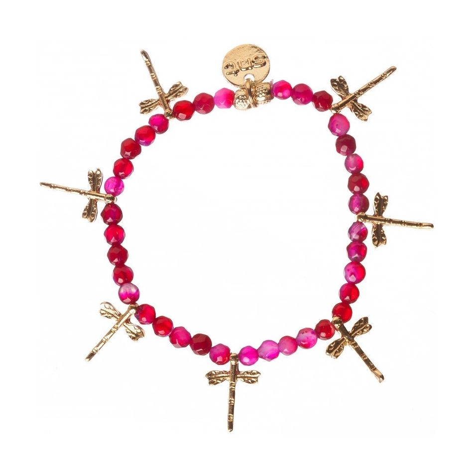 PULSERA PIEDRAS CUENTAS METAL