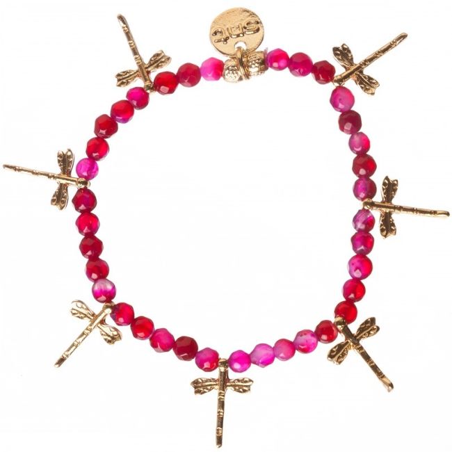 PULSERA PIEDRAS CUENTAS METAL