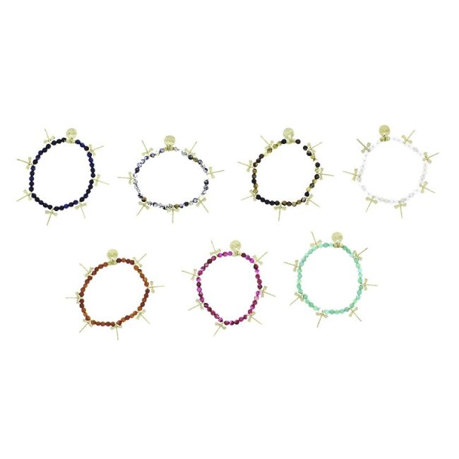 BRACELET STONES WITH METAL BEADS