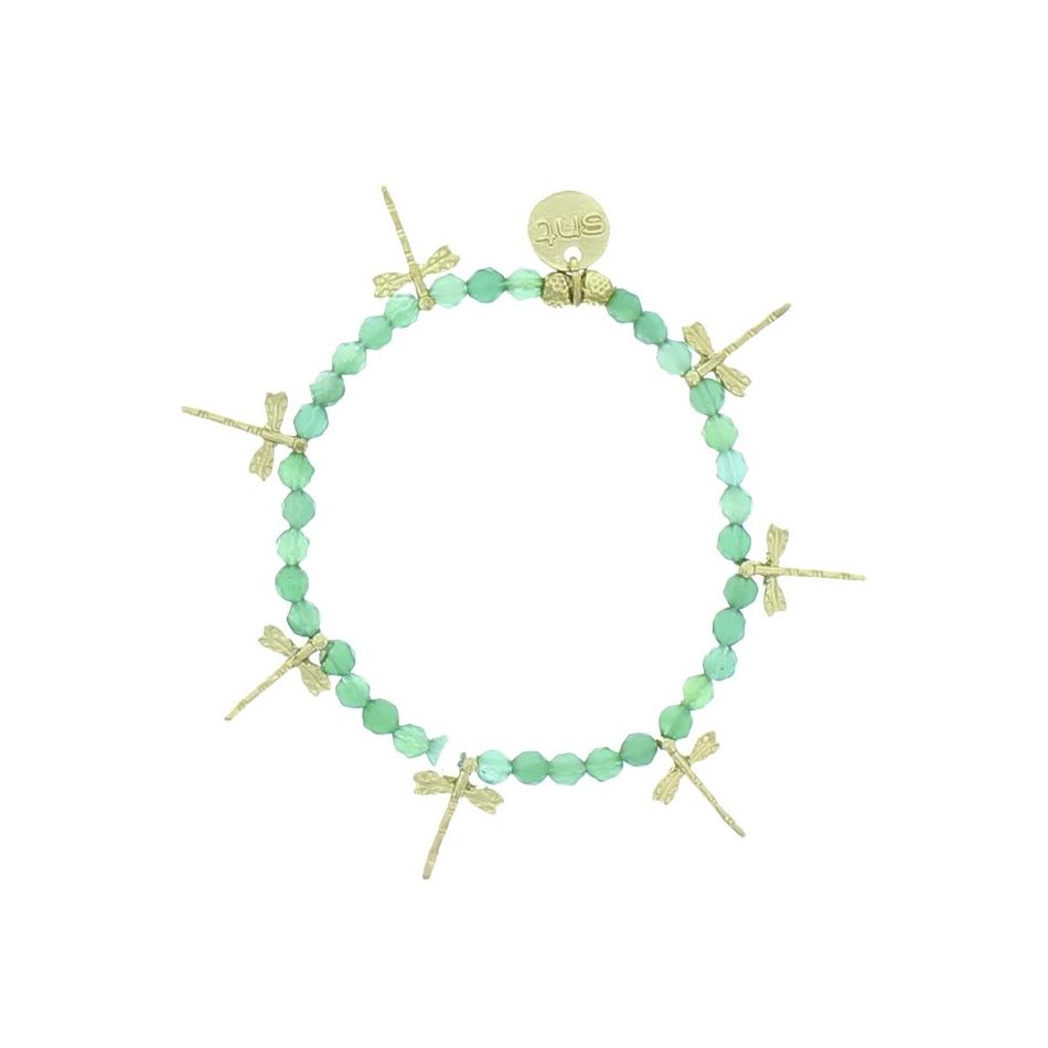 BRACELET STONES WITH METAL BEADS