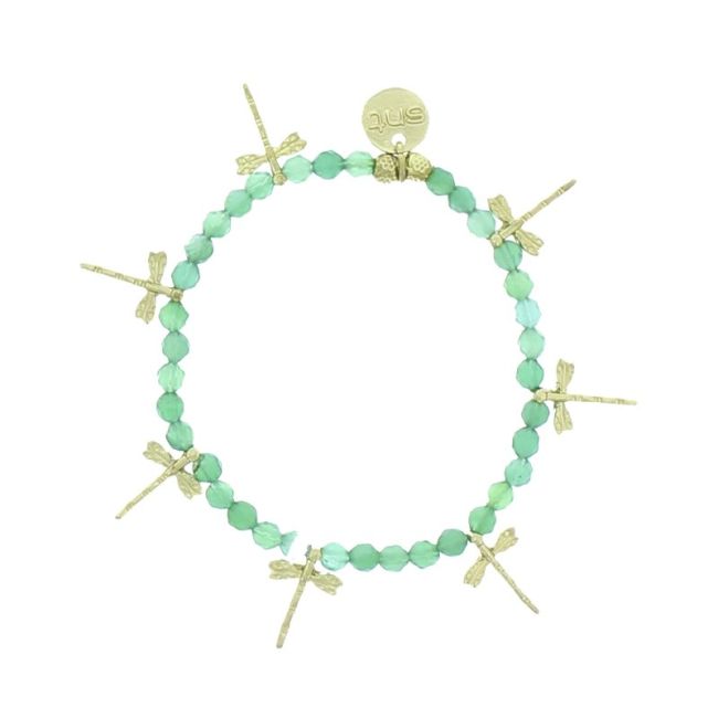 PULSERA PIEDRAS CUENTAS METAL