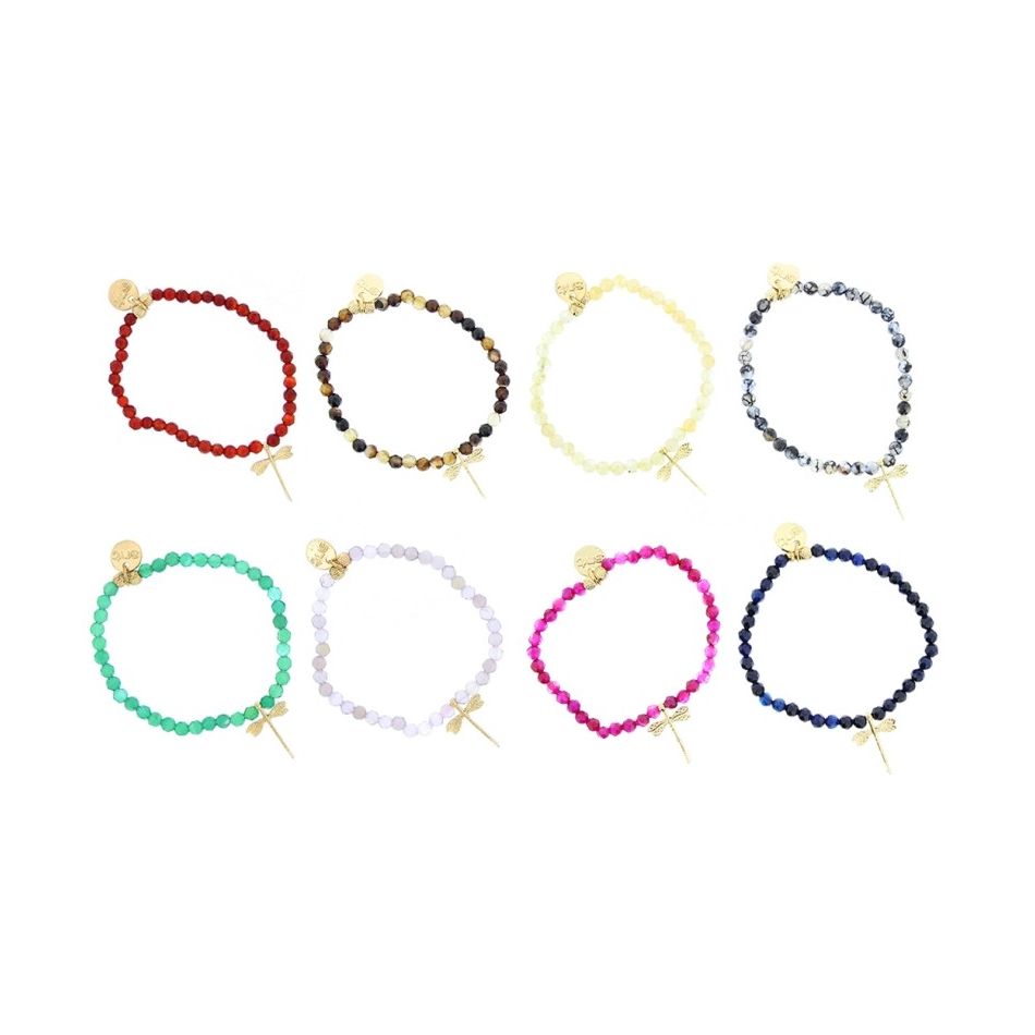 BRACELET STONES WITH METAL BEADS
