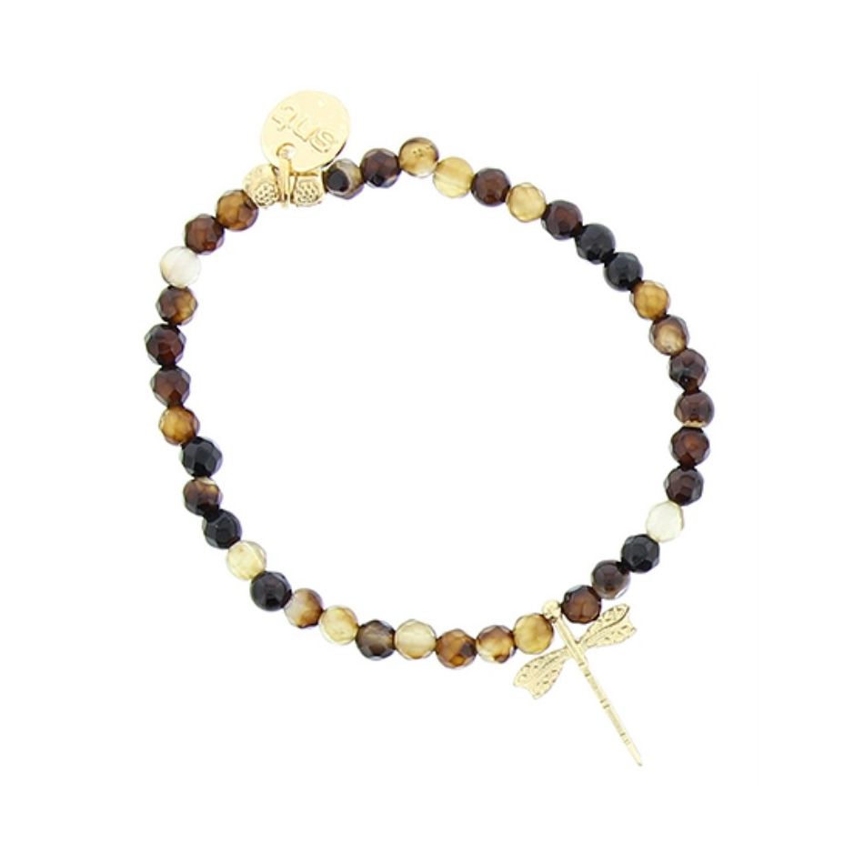 BRACELET STONES WITH METAL BEADS