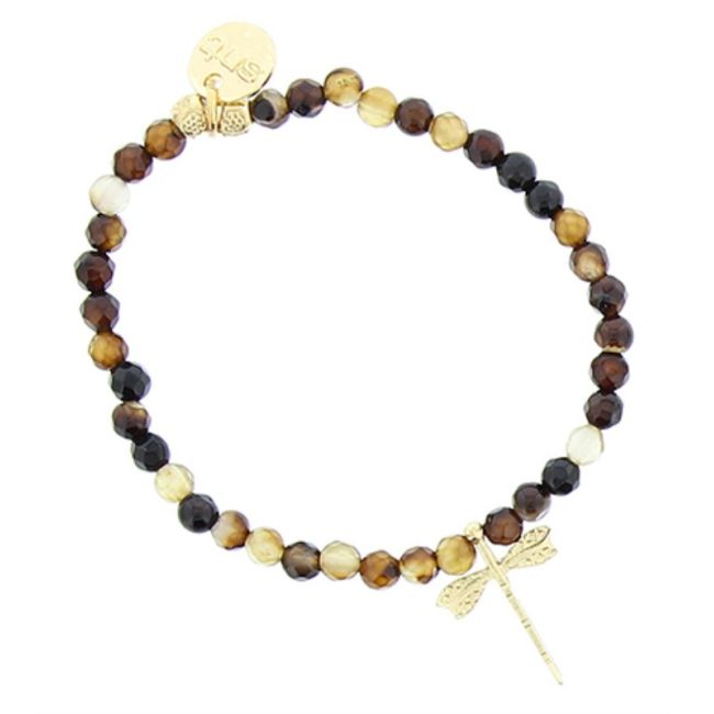BRACELET STONES WITH METAL BEADS