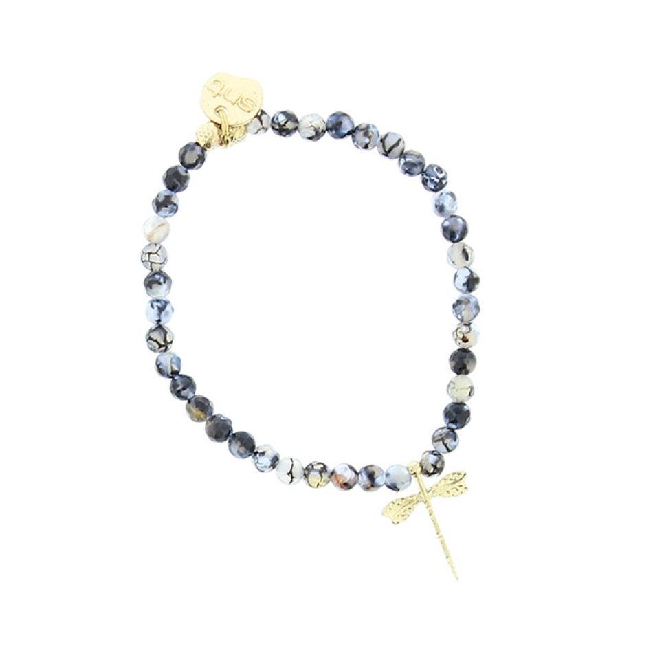 BRACELET STONES WITH METAL BEADS