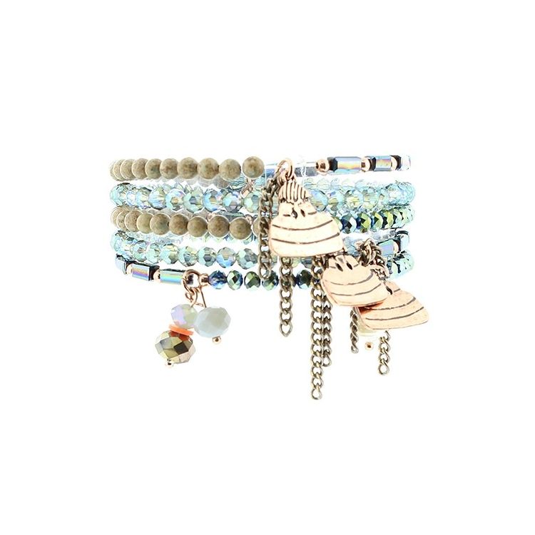 BRACELET 5 STRAPS BEADS