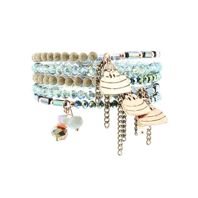 BRACELET 5 STRAPS BEADS