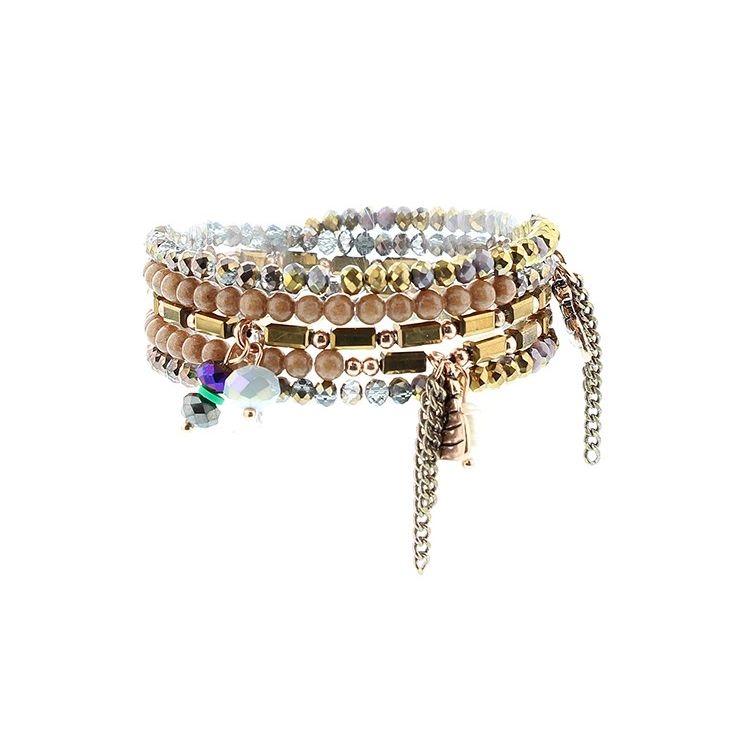 BRACELET 5 STRAPS BEADS 2