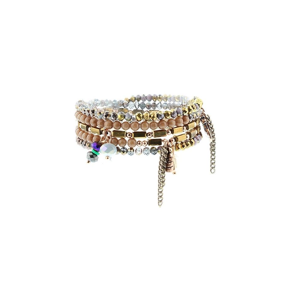 BRACELET 5 STRAPS BEADS