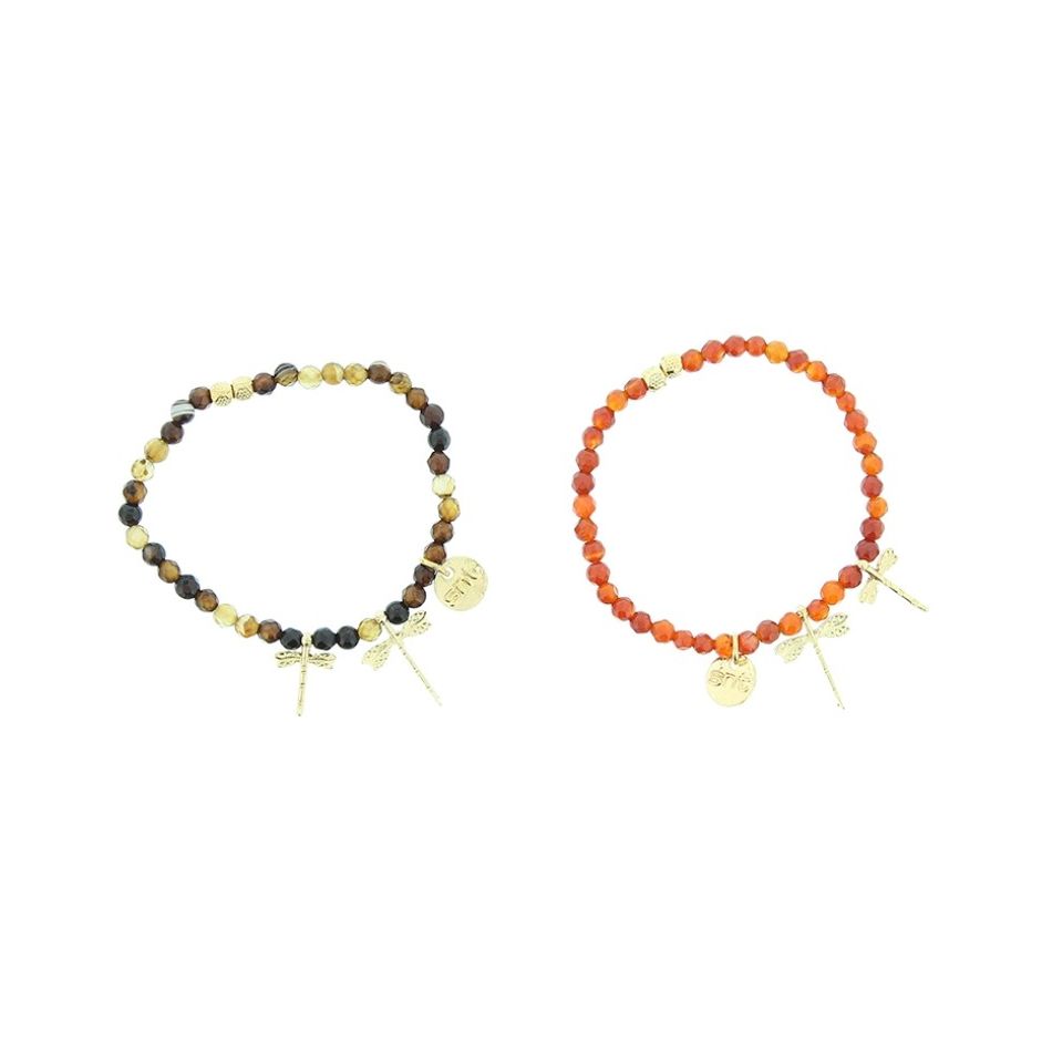 PULSERA PIEDRAS CUENTAS METAL