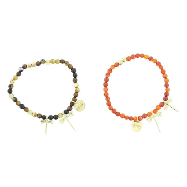 PULSERA PIEDRAS CUENTAS METAL