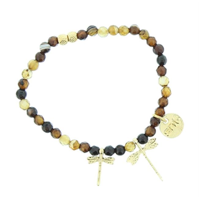 BRACELET STONES WITH METAL BEADS