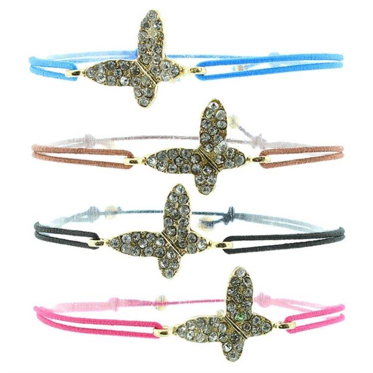 PULSERA GOMITA CUENTA METAL CRISTALES