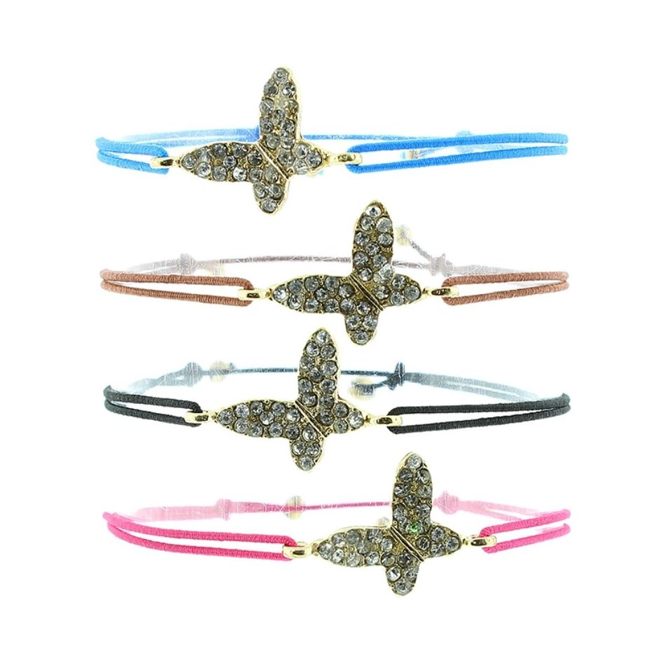 PULSERA GOMITA CUENTA METAL CRISTALES