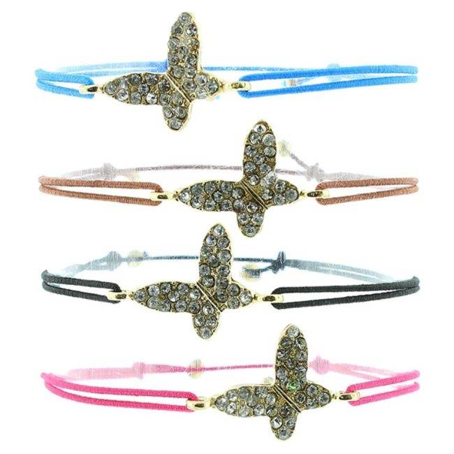 ELASTIC BRACELET WITH CRYSTAL METAL BEADS
