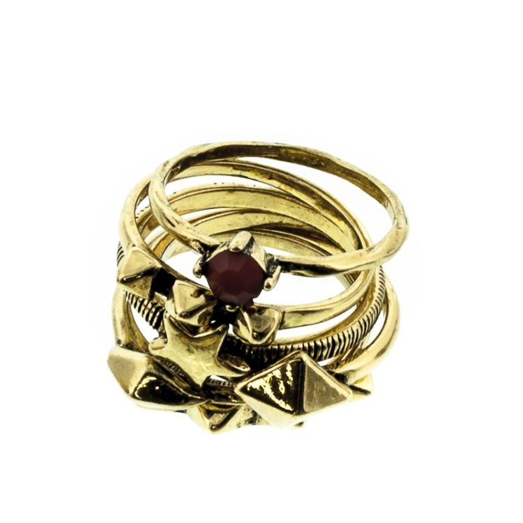 SET ANILLOS METAL RESINA TALLAS VARIADAS