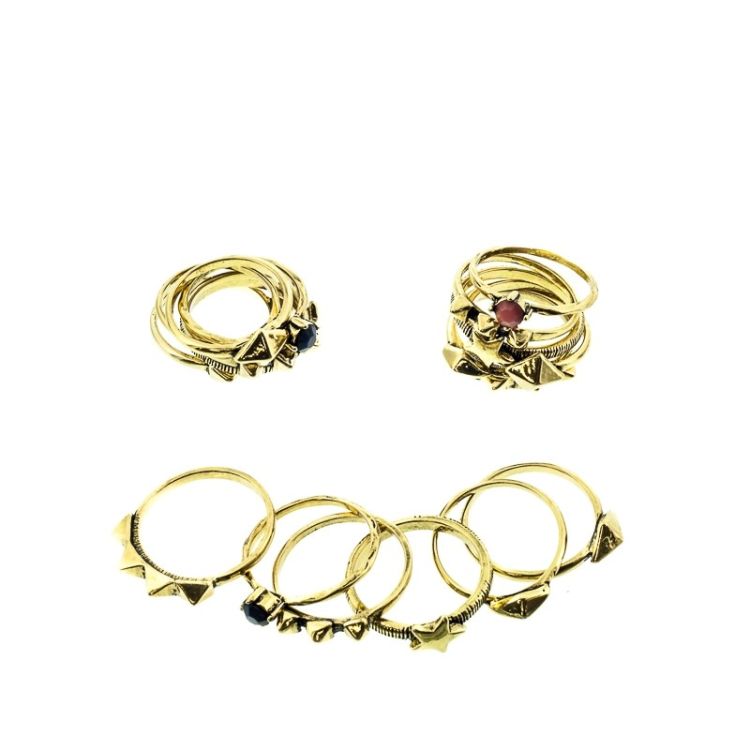 SET ANILLOS METAL RESINA TALLAS VARIADAS 2