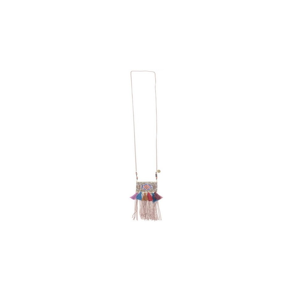 COLLAR LARGO CRISTALES FACETADOS FLECOS